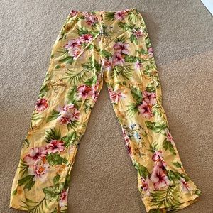 Lightweight floral cover-up pants